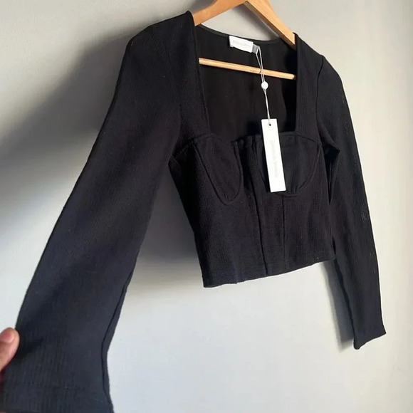 NEW JONATHAN SIMKHAI STANDARD Rib Knit Bustier Top - Picture 9 of 14